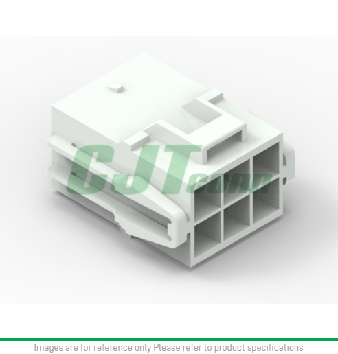 [C6201HM-2x2P] 6.20mm(.244in)Pitch , Plug , Housing , Dual , 4 Circuits , Nylon 66 UL94V-0 , Natural , Bag