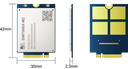 
SIM7906A-M2 is the LTE Cat 6 module which supports wireless communication modes of LTE-TDD/LTE-FDD/HSPA+. It supports maximum 300Mbps downlink rate and 50Mbps uplink rate.